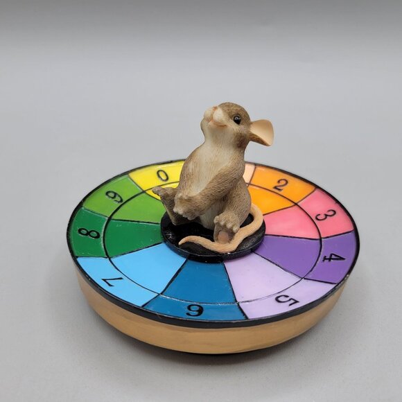 Charming Tails Lets Play Mouse Figurine Spinning Wheel Club Exclusive - Picture 1 of 8